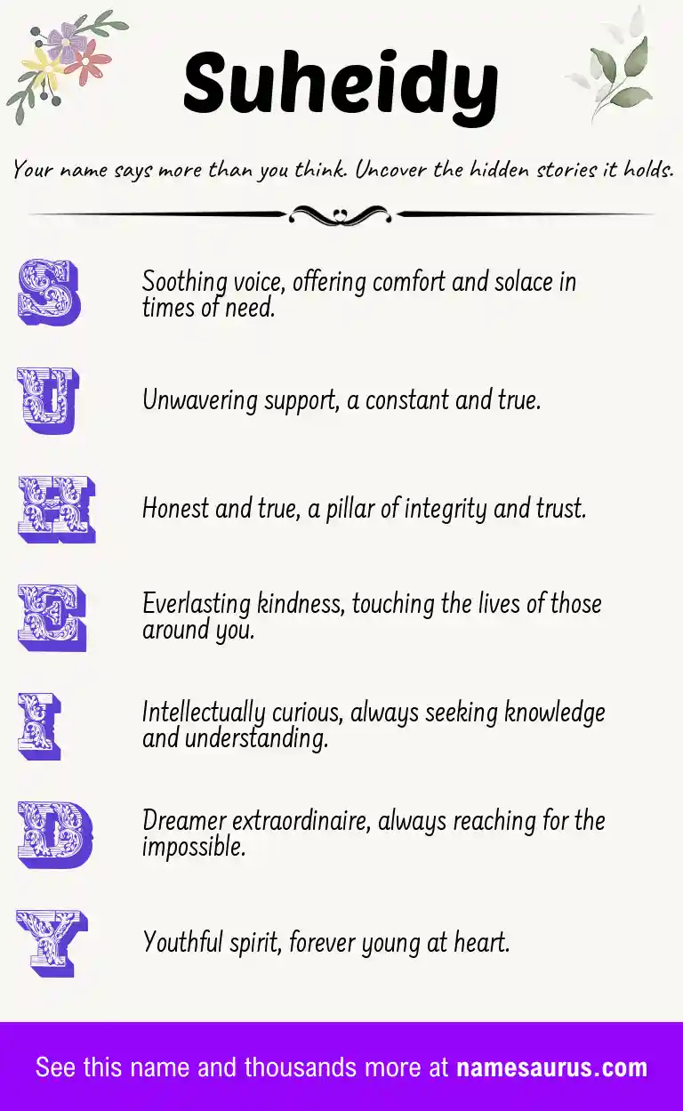 Acrostic poem about Suheidy.