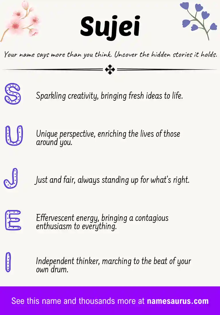 Acrostic poem about Sujei.