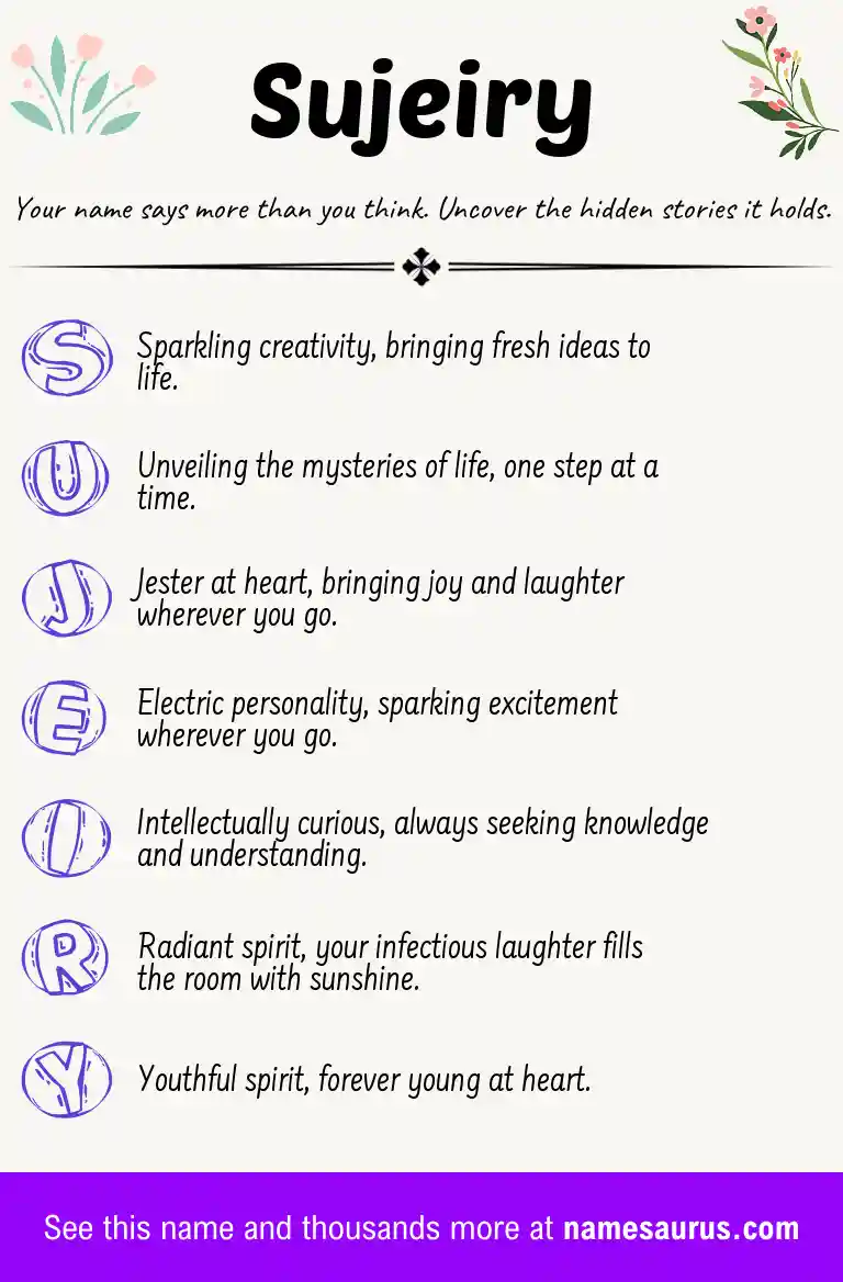 Acrostic poem about Sujeiry.