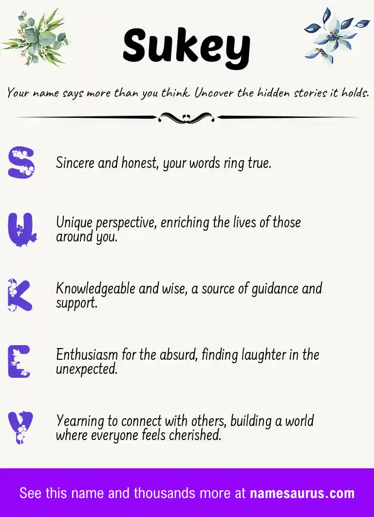 Acrostic poem about Sukey.