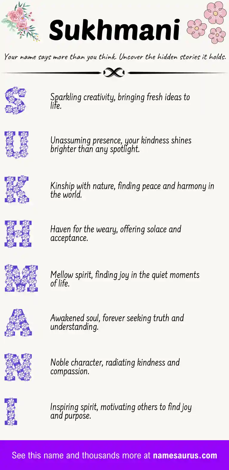 Acrostic poem about Sukhmani.