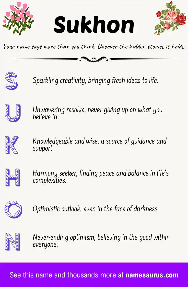 Acrostic poem about Sukhon.