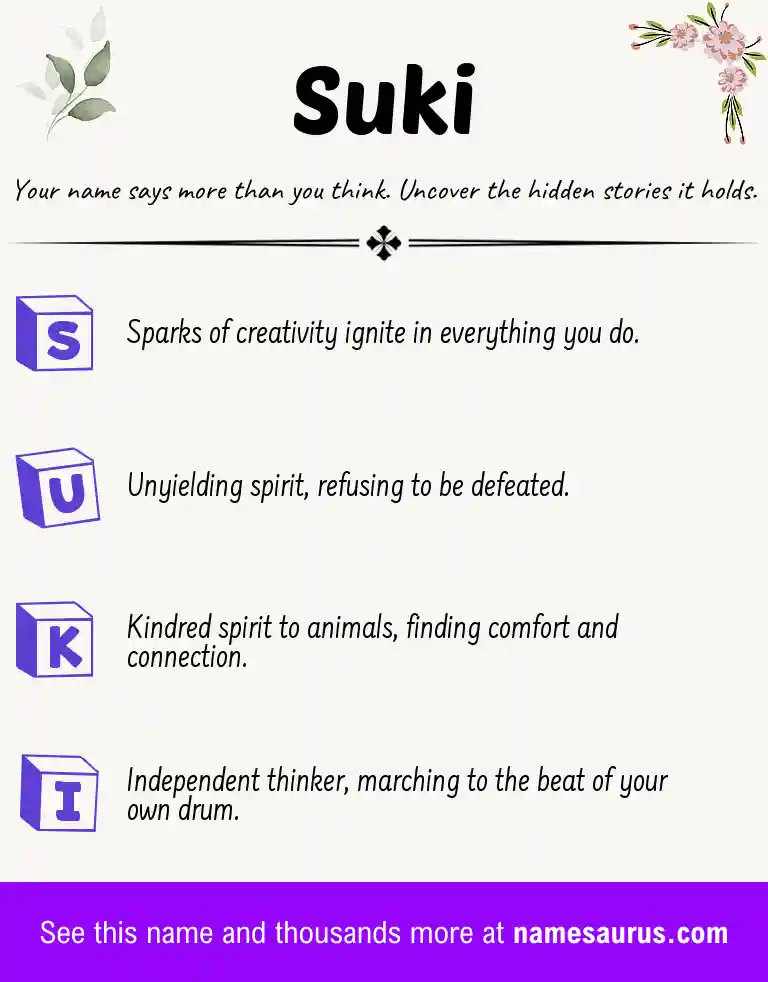 Acrostic poem about Suki.
