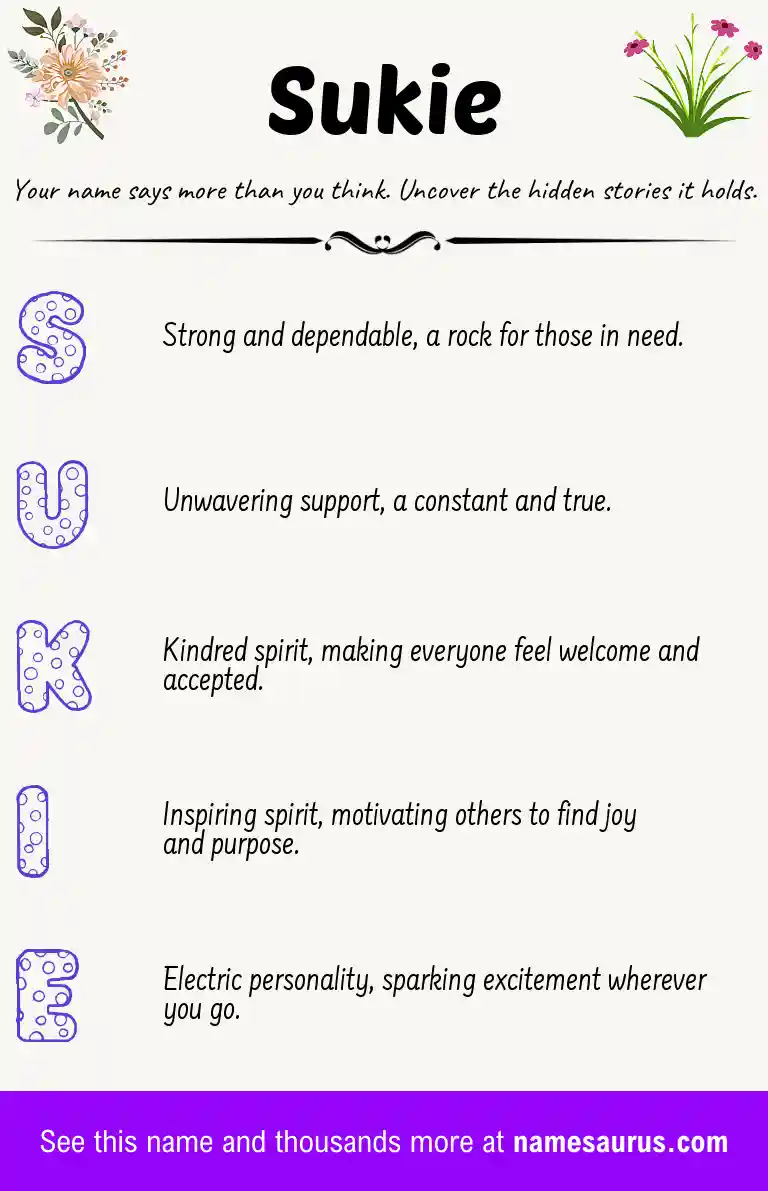 Acrostic poem about Sukie.