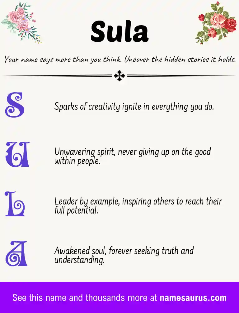 Acrostic poem about Sula.