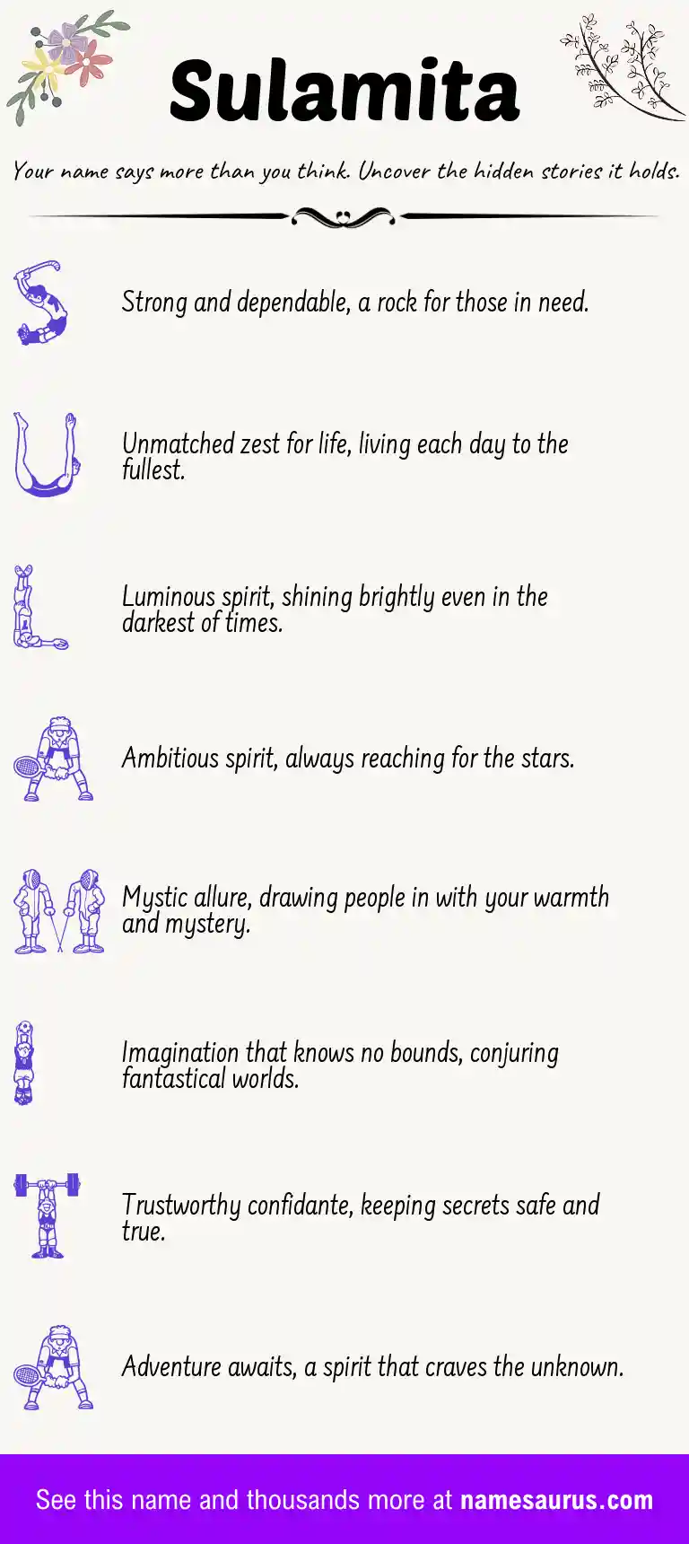 Acrostic poem about Sulamita.