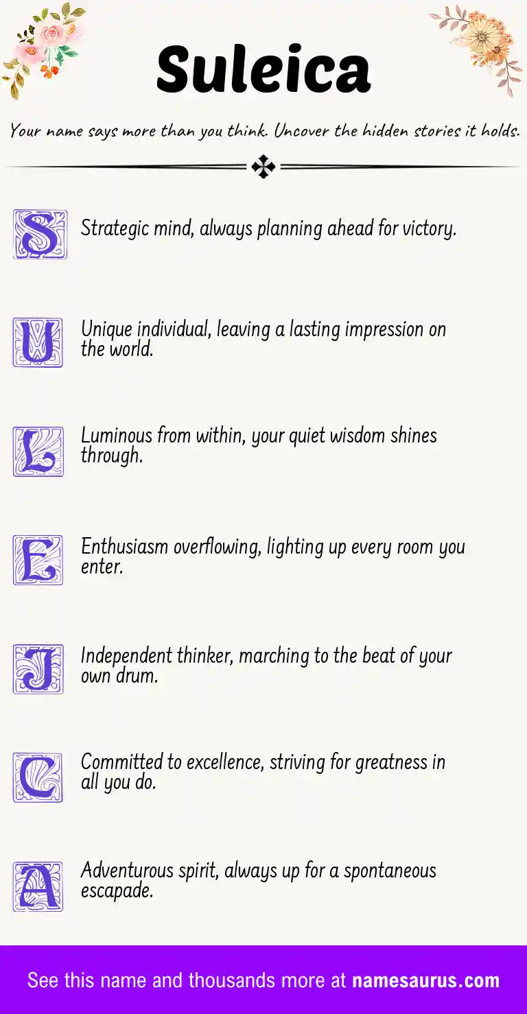 Acrostic poem about Suleica.