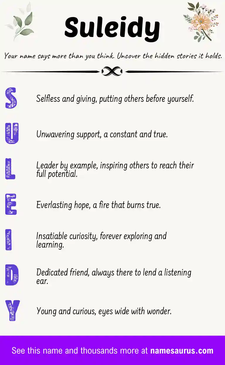 Acrostic poem about Suleidy.