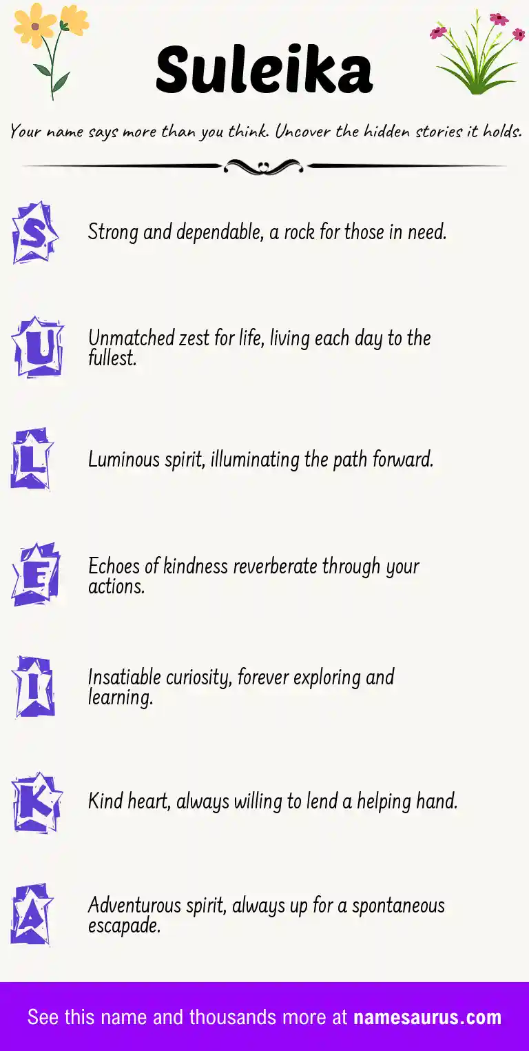 Acrostic poem about Suleika.