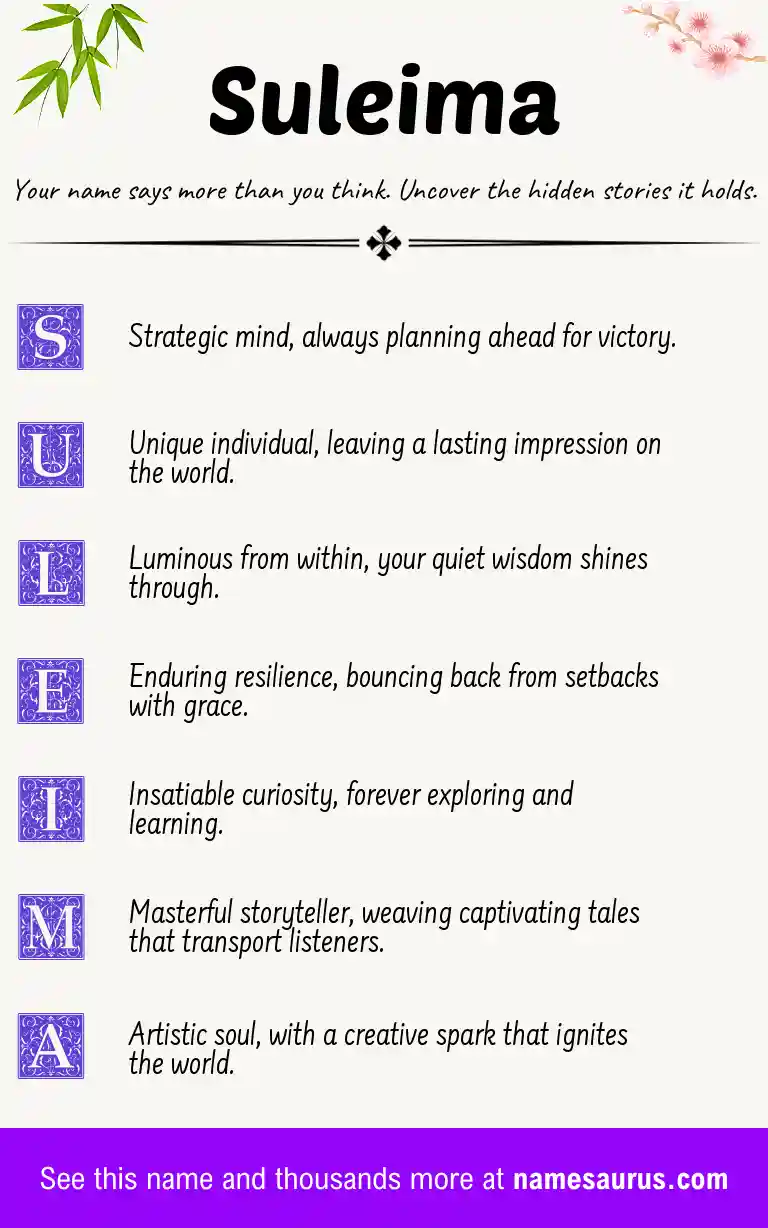 Acrostic poem about Suleima.