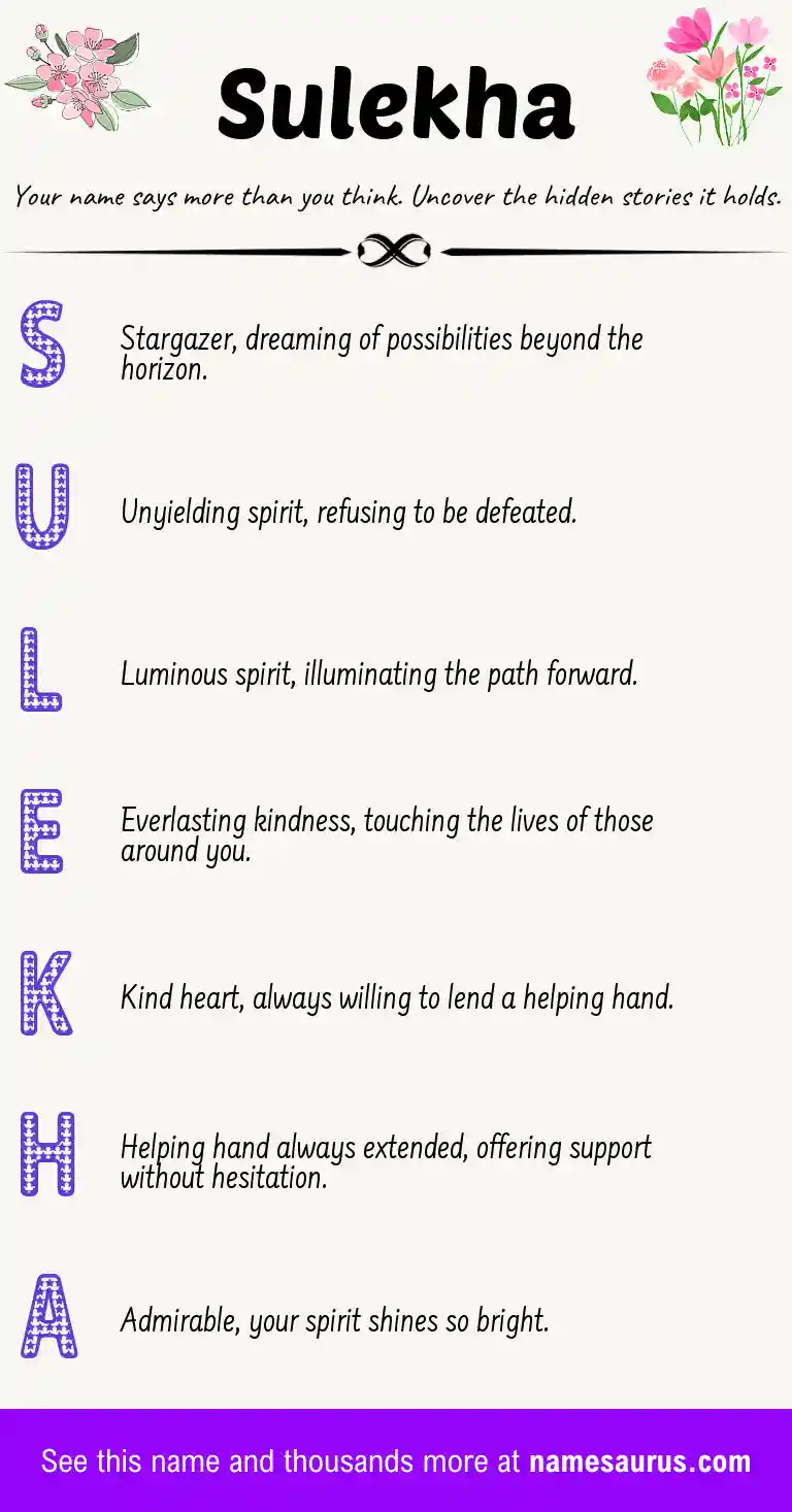 Acrostic poem about Sulekha.