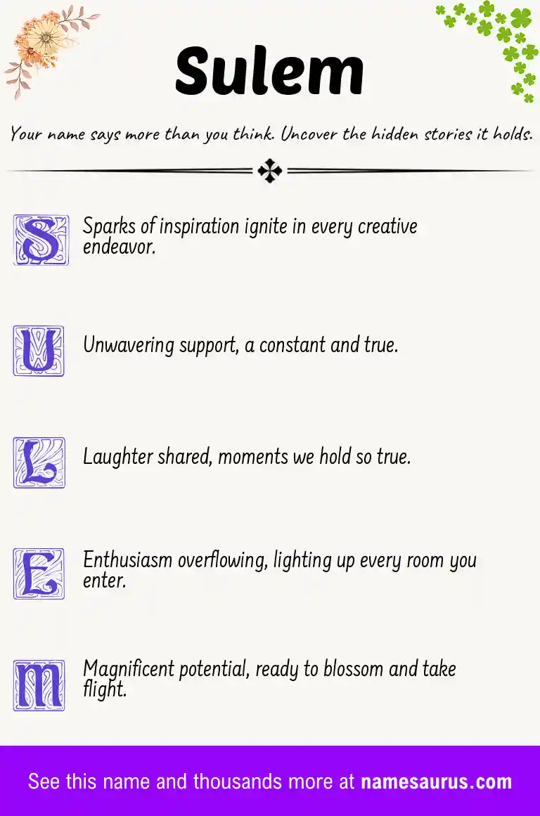 Acrostic poem about Sulem.