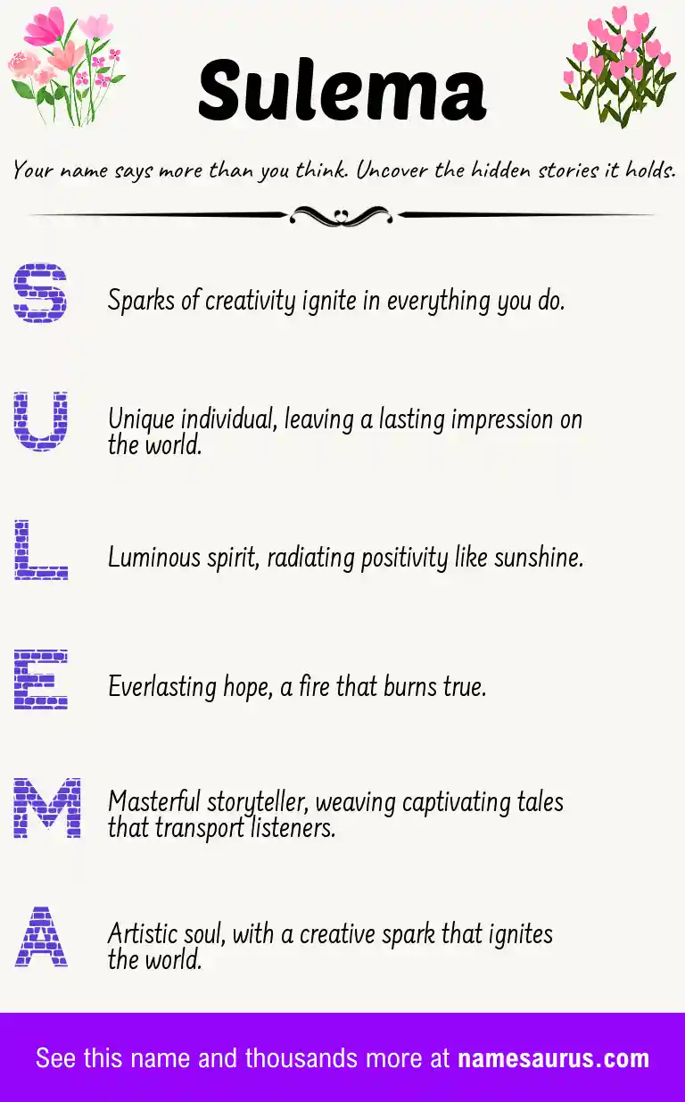 Acrostic poem about Sulema.
