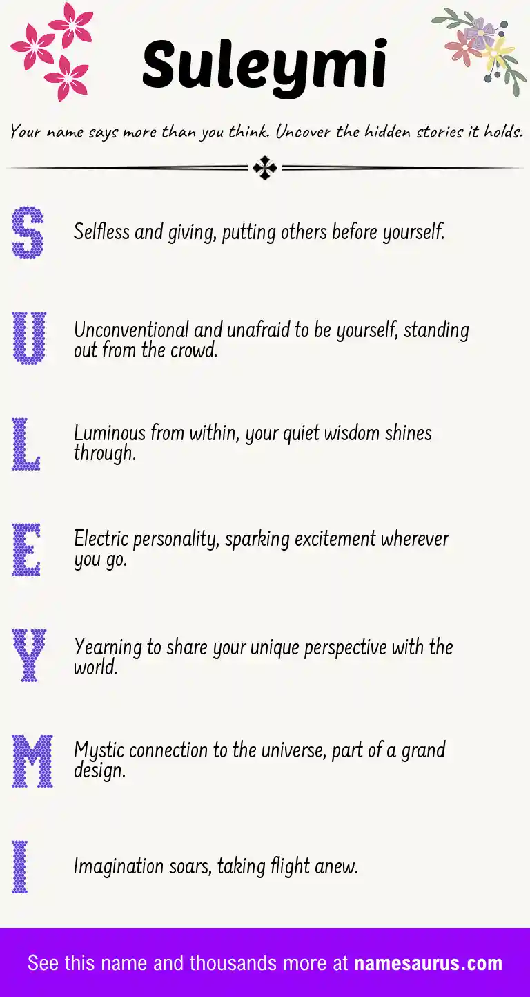 Acrostic poem about Suleymi.