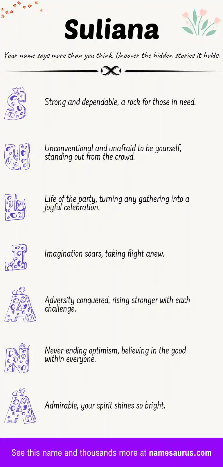 Acrostic poem about Suliana.