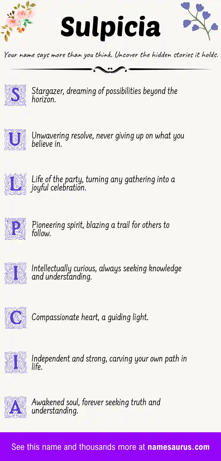 Acrostic poem about Sulpicia.