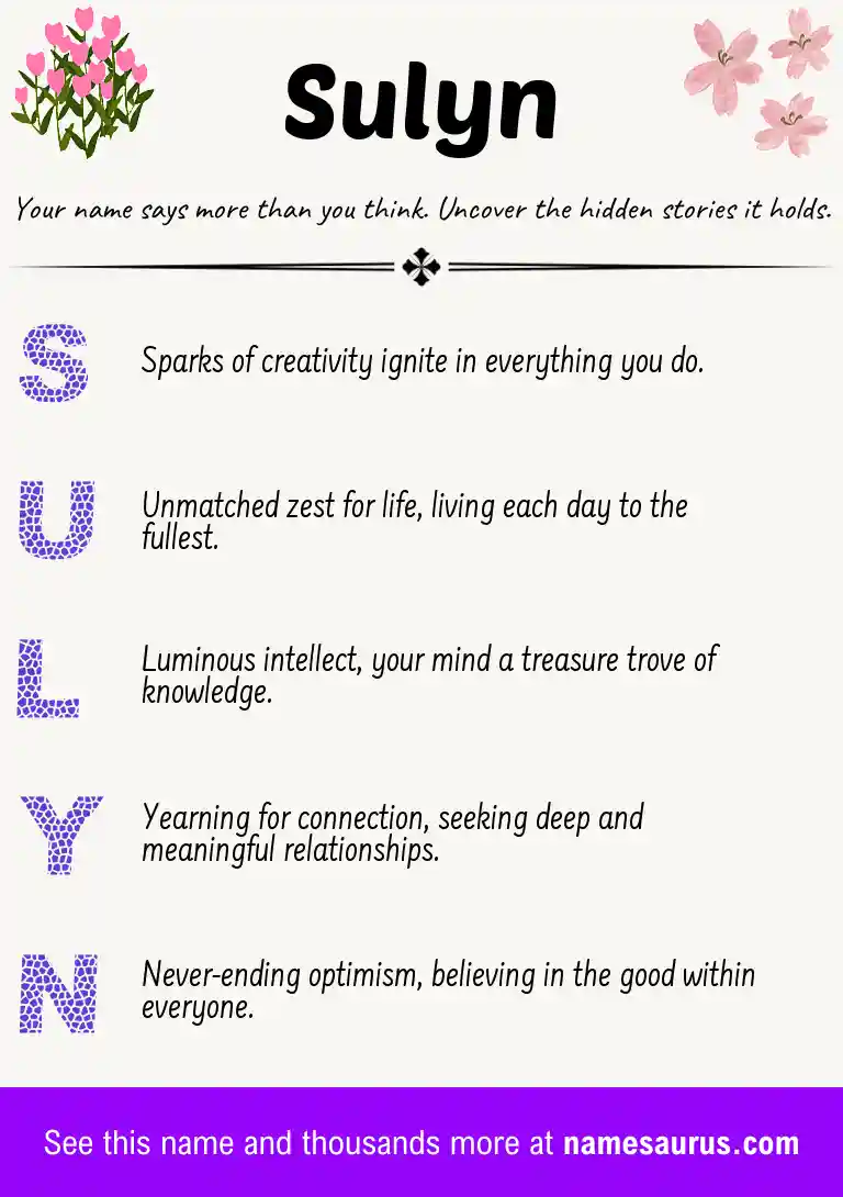 Acrostic poem about Sulyn.