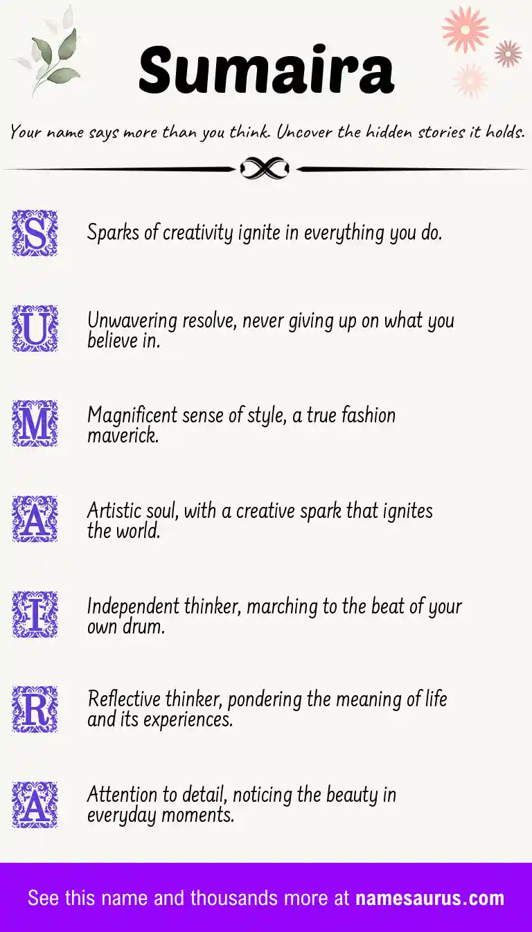 Acrostic poem about Sumaira.