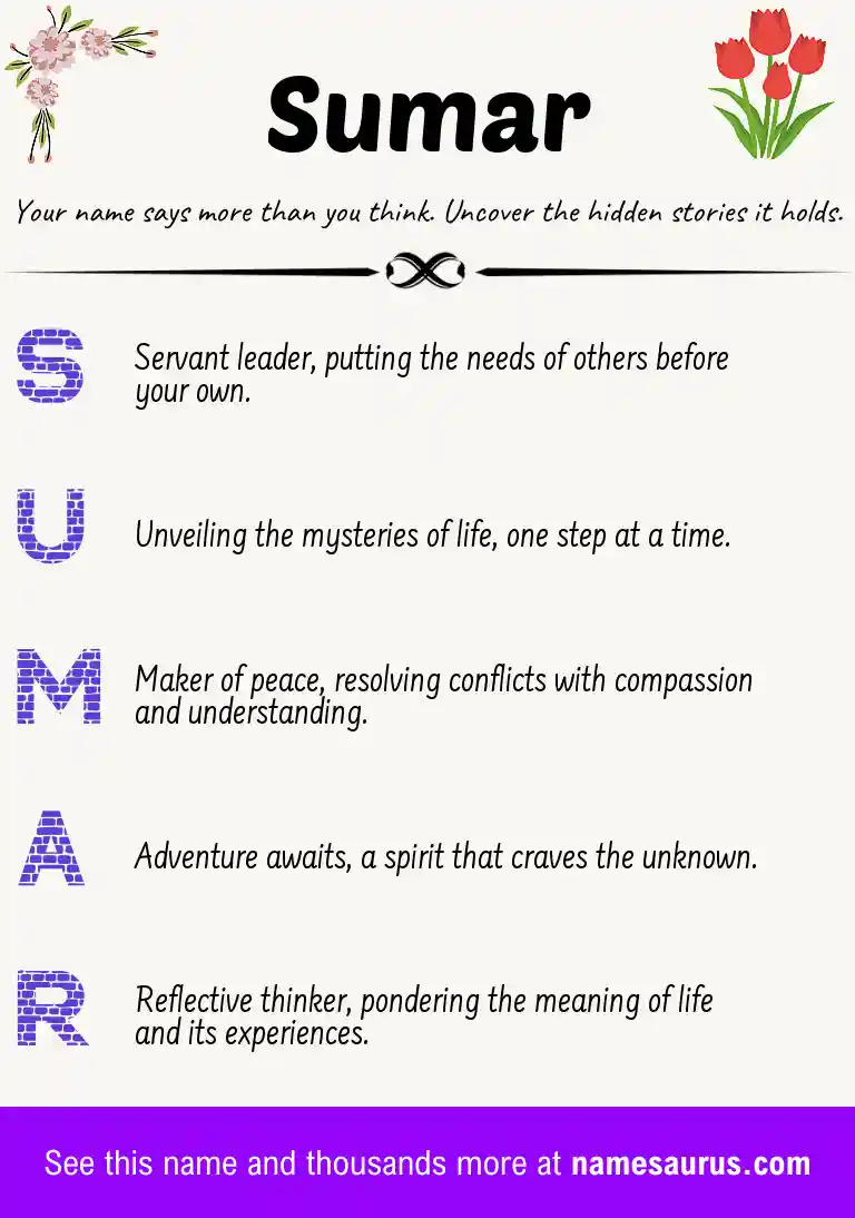 Acrostic poem about Sumar.