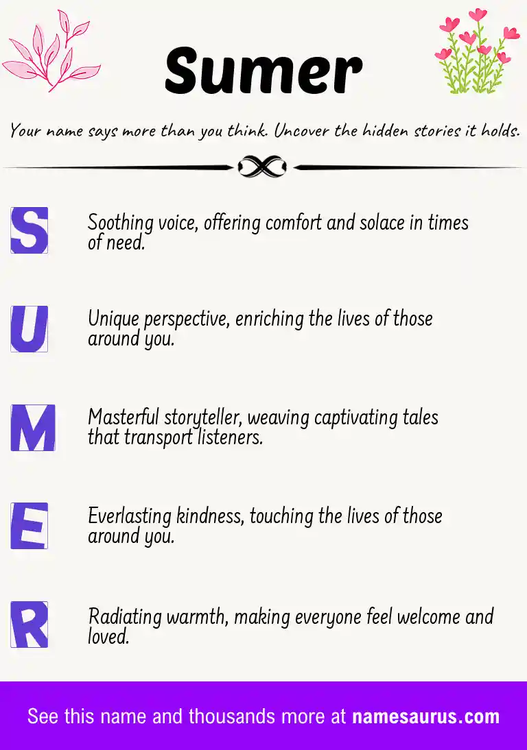 Acrostic poem about Sumer.