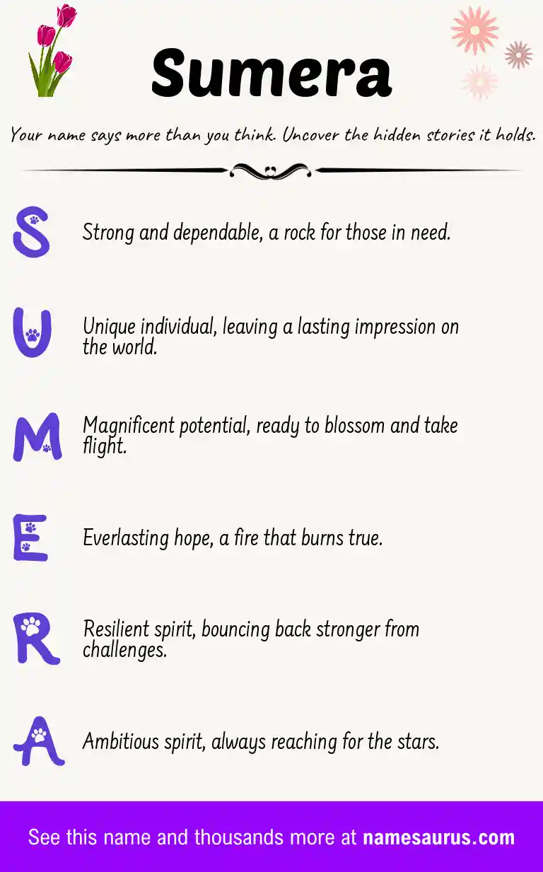 Acrostic poem about Sumera.