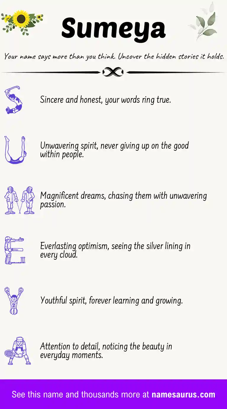 Acrostic poem about Sumeya.