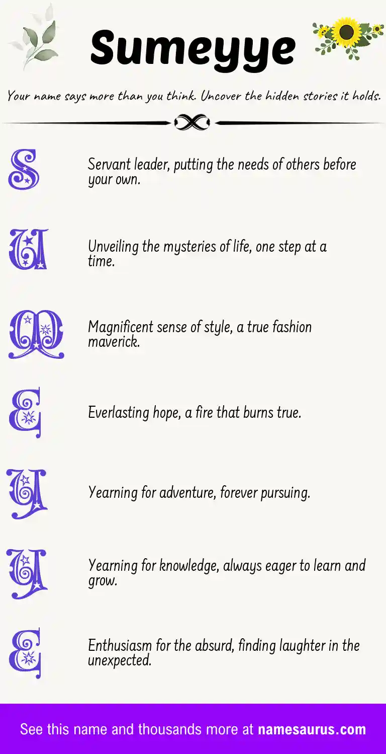 Acrostic poem about Sumeyye.