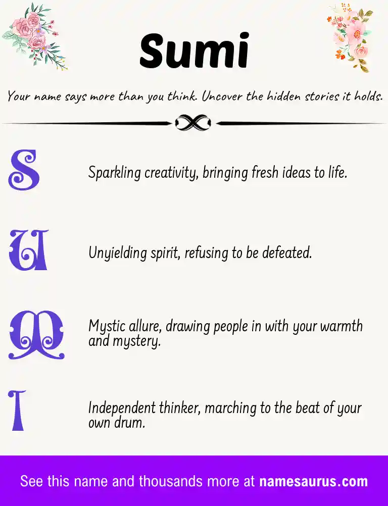 Acrostic poem about Sumi.