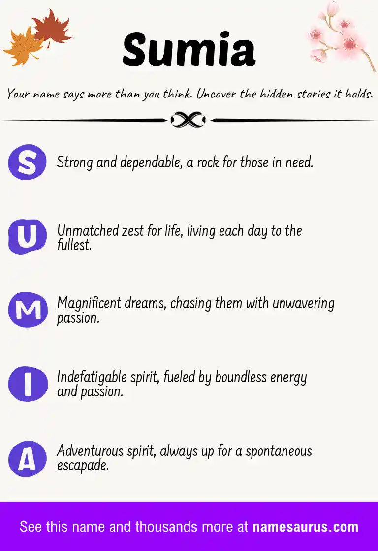 Acrostic poem about Sumia.