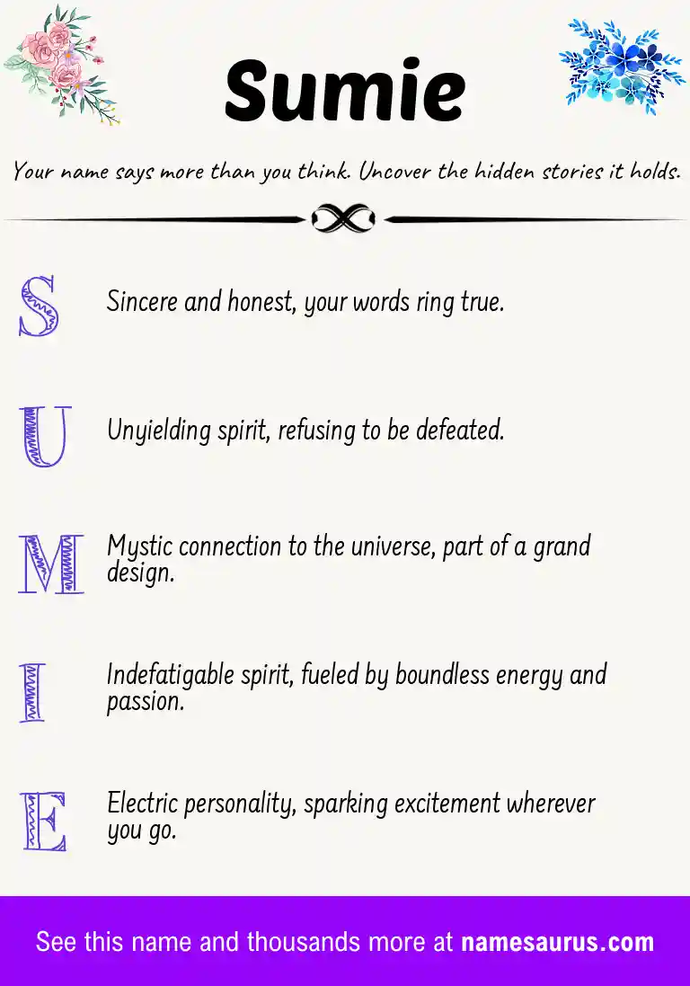 Acrostic poem about Sumie.