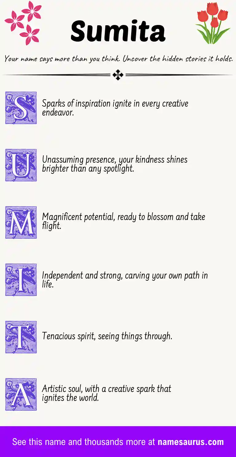 Acrostic poem about Sumita.