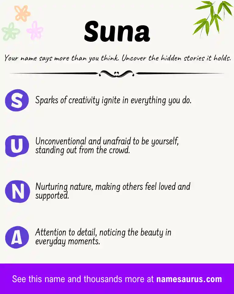 Acrostic poem about Suna.