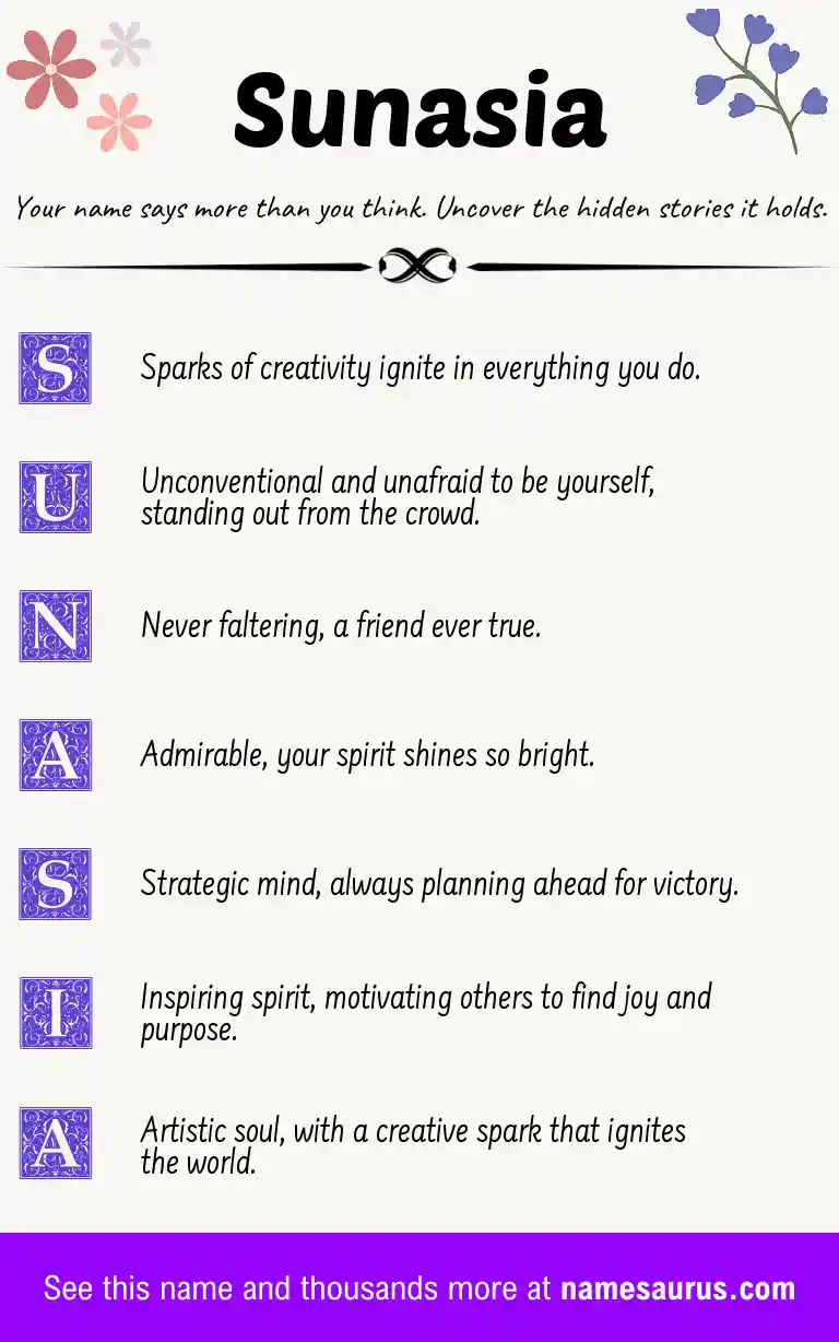 Acrostic poem about Sunasia.