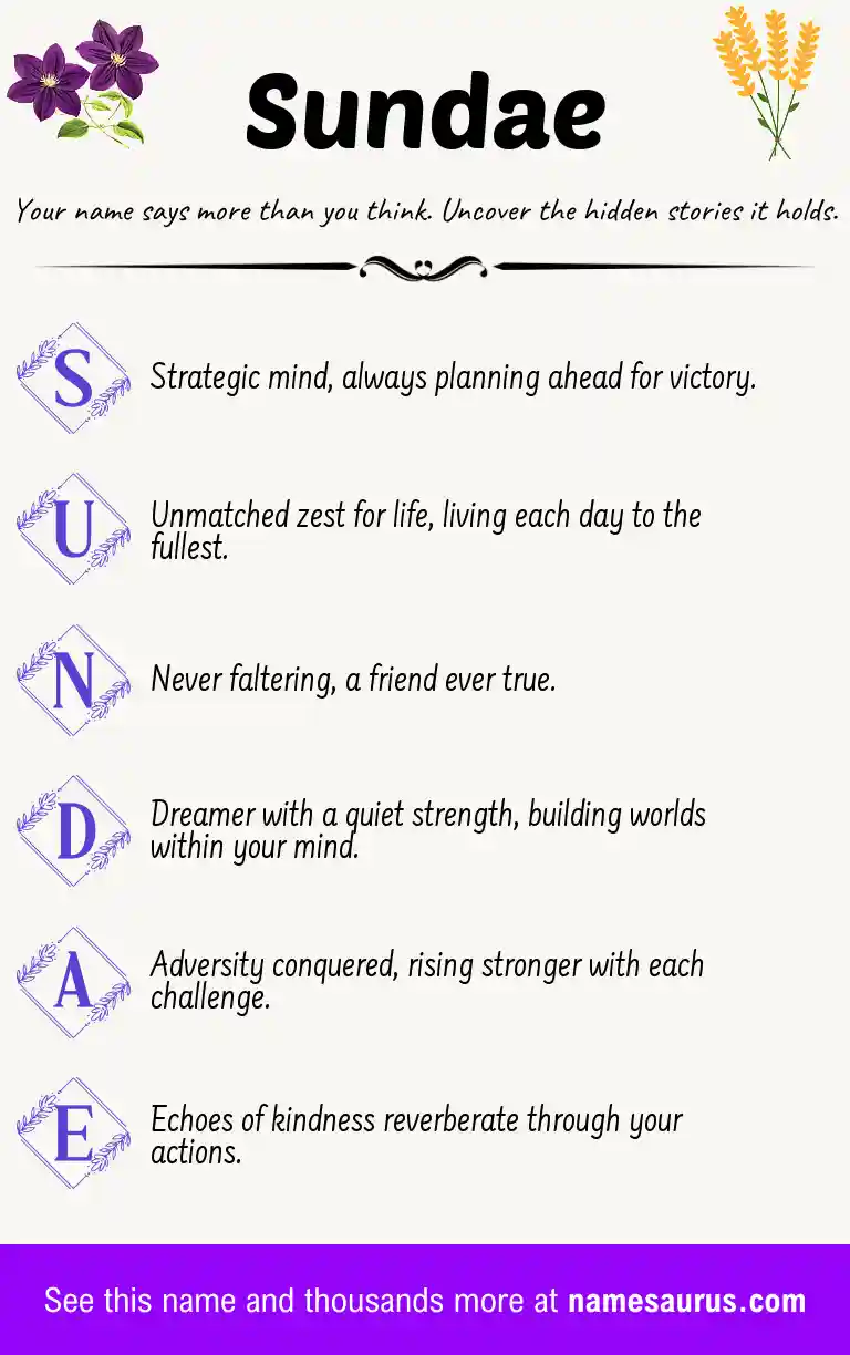 Acrostic poem about Sundae.