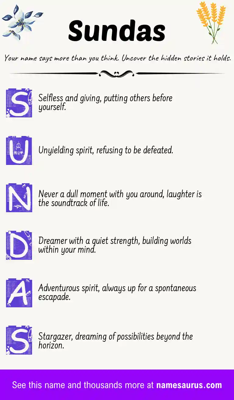 Acrostic poem about Sundas.
