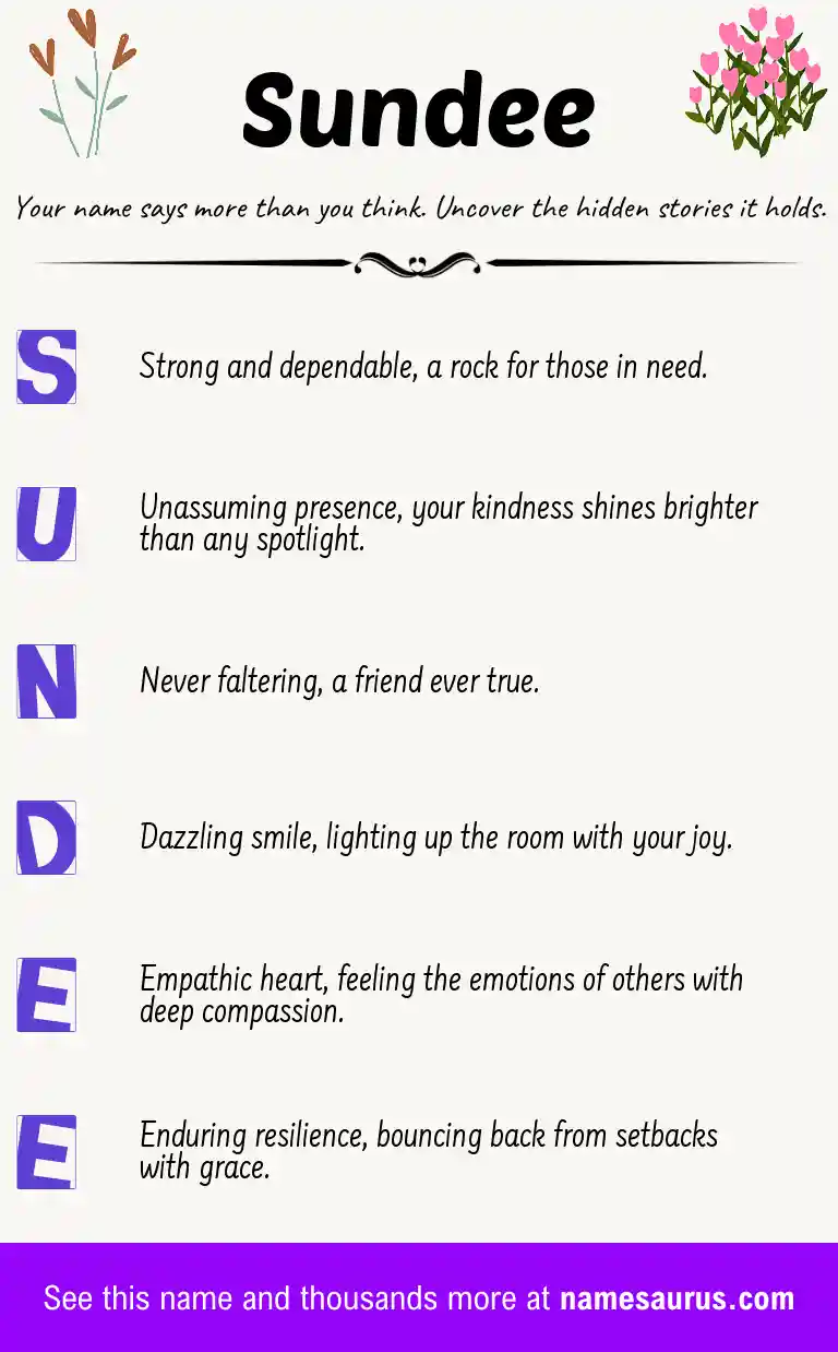 Acrostic poem about Sundee.