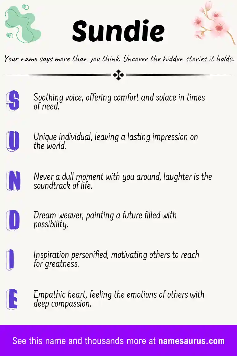 Acrostic poem about Sundie.