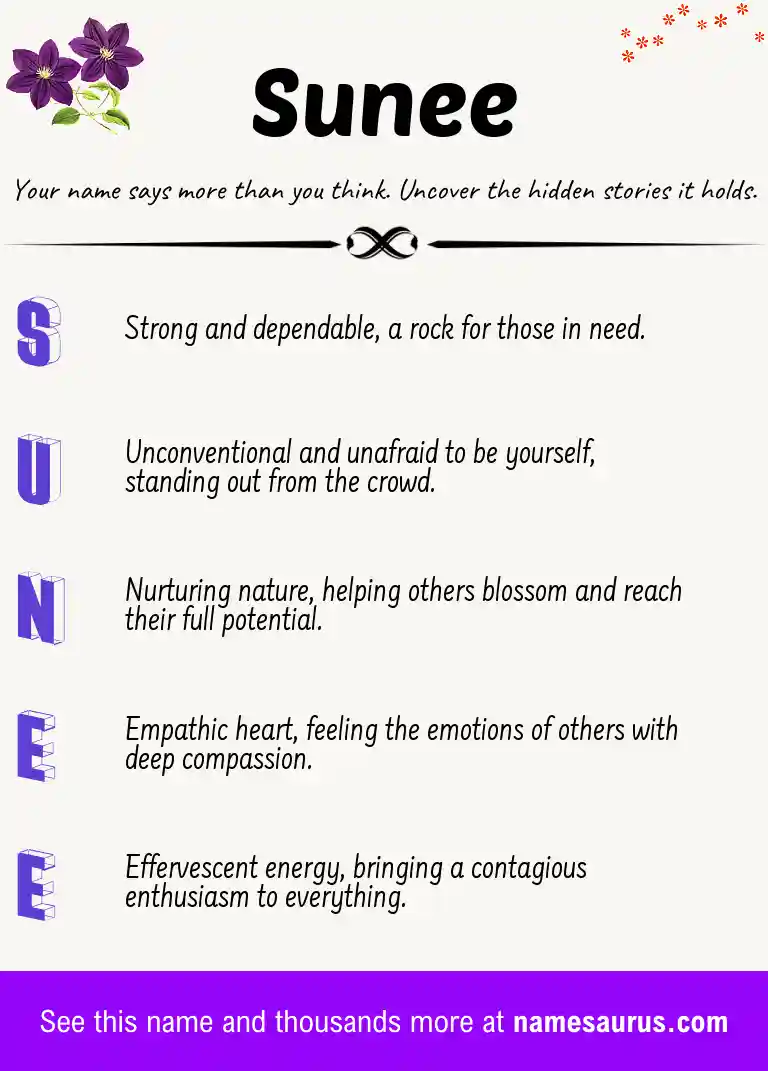 Acrostic poem about Sunee.