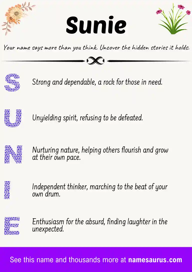 Acrostic poem about Sunie.