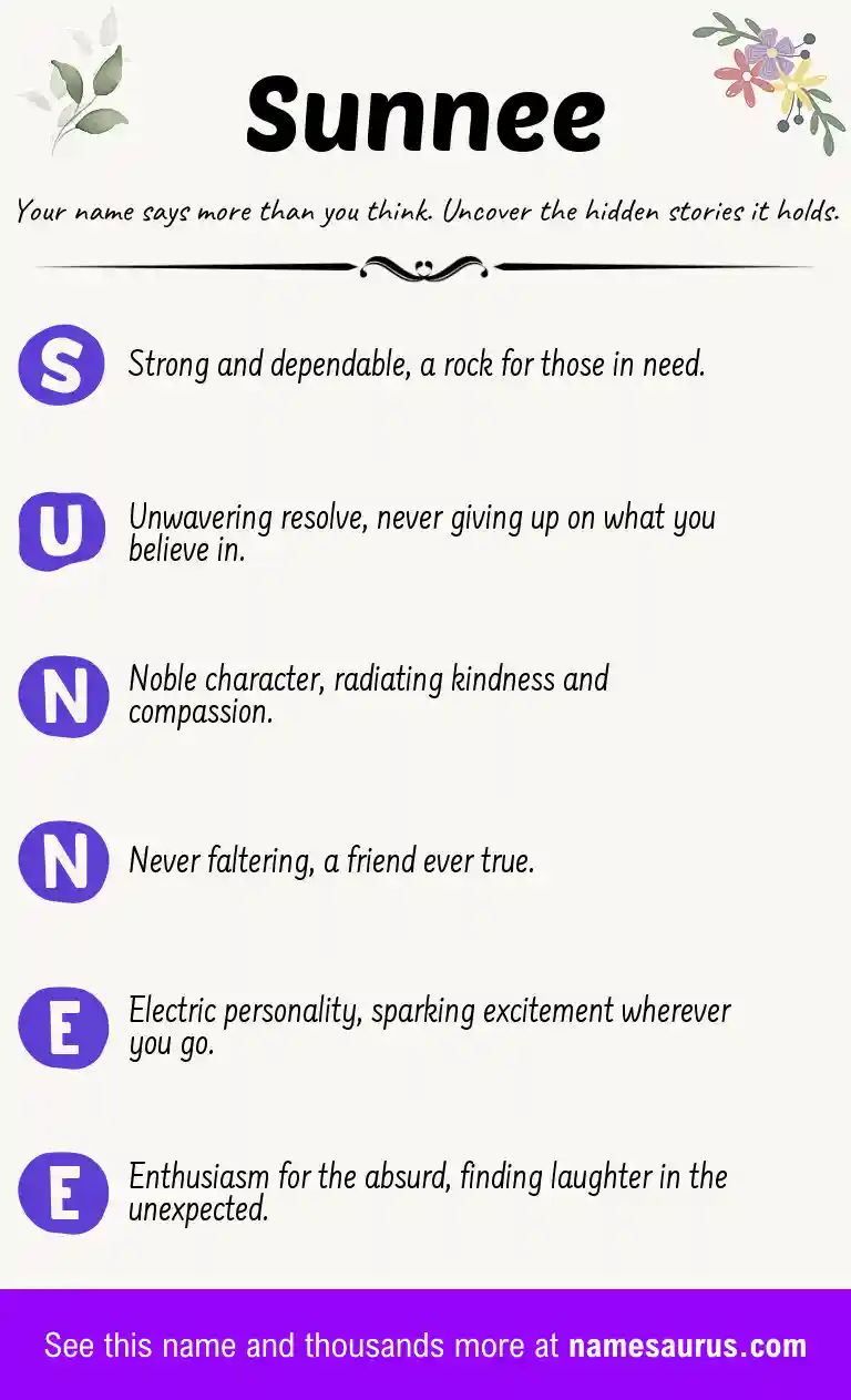 Acrostic poem about Sunnee.