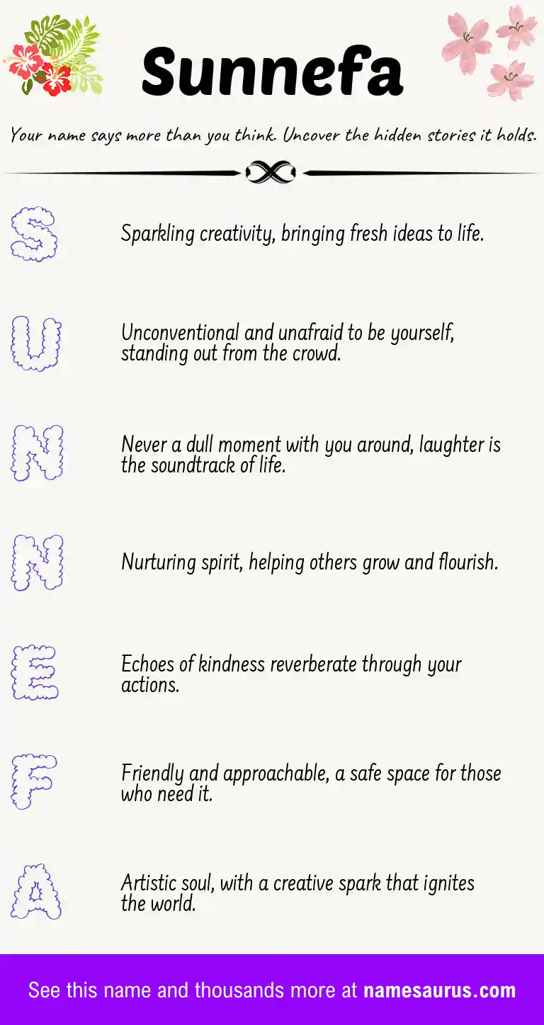 Acrostic poem about Sunnefa.