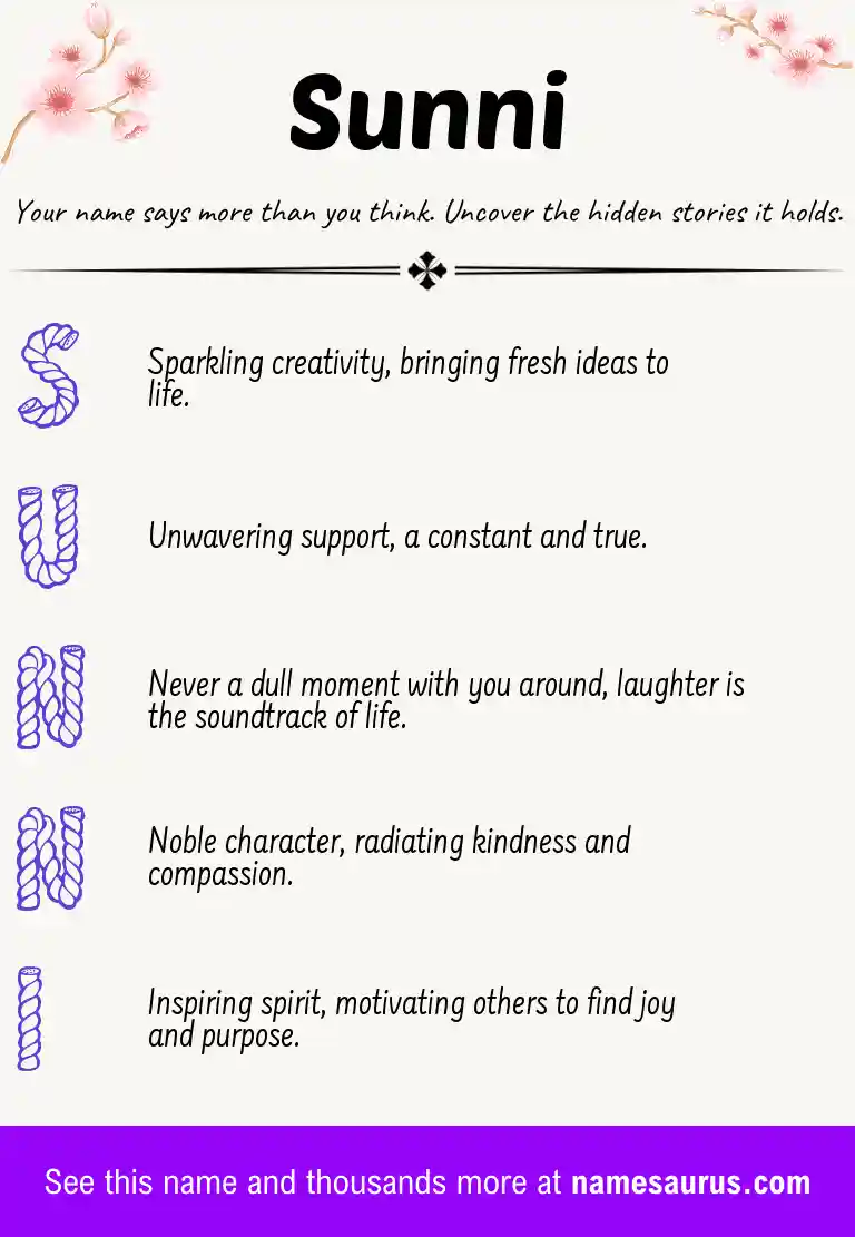 Acrostic poem about Sunni.
