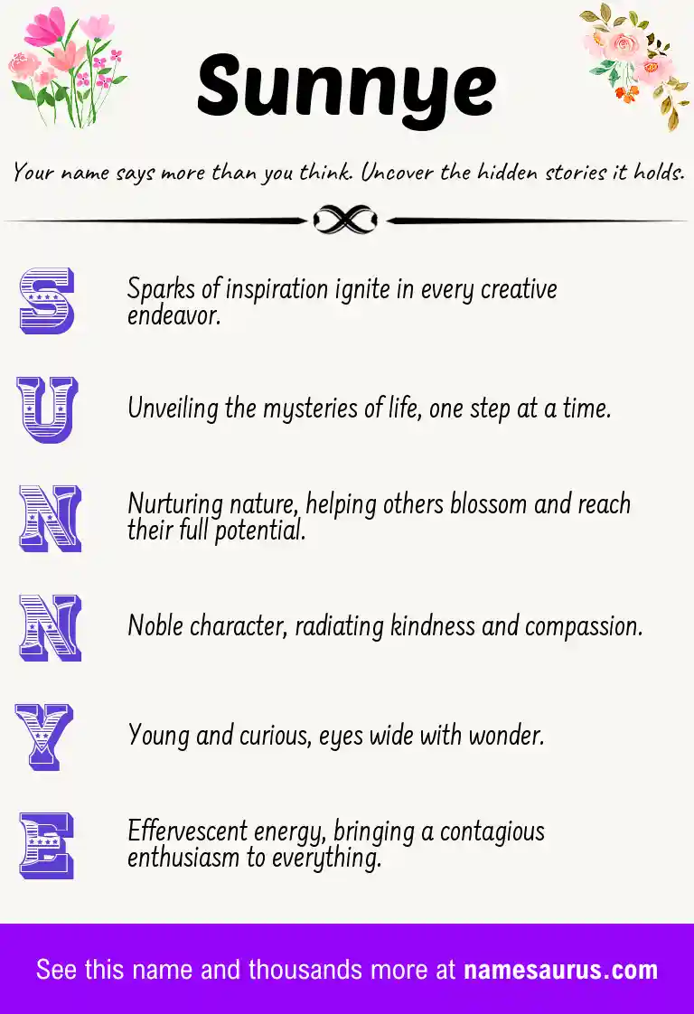 Acrostic poem about Sunnye.