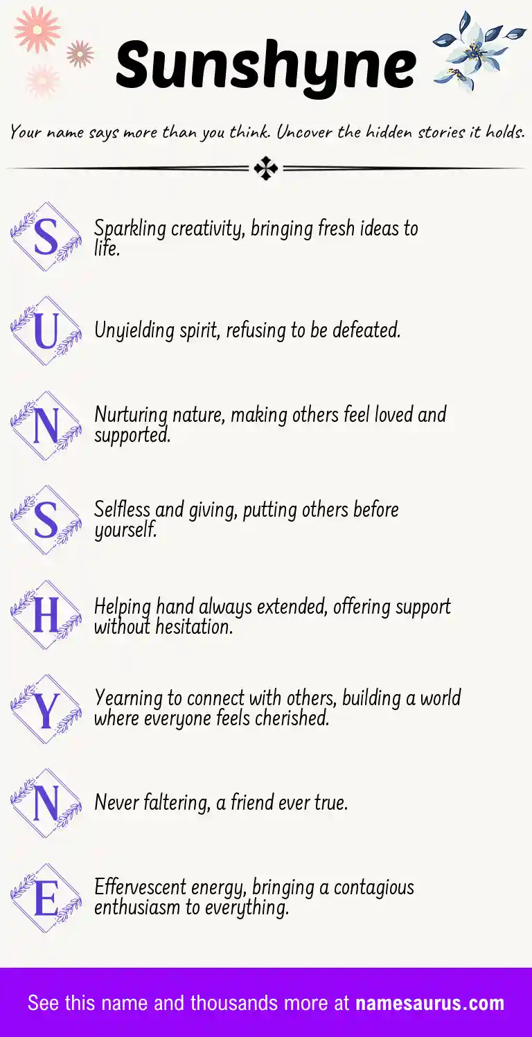 Acrostic poem about Sunshyne.