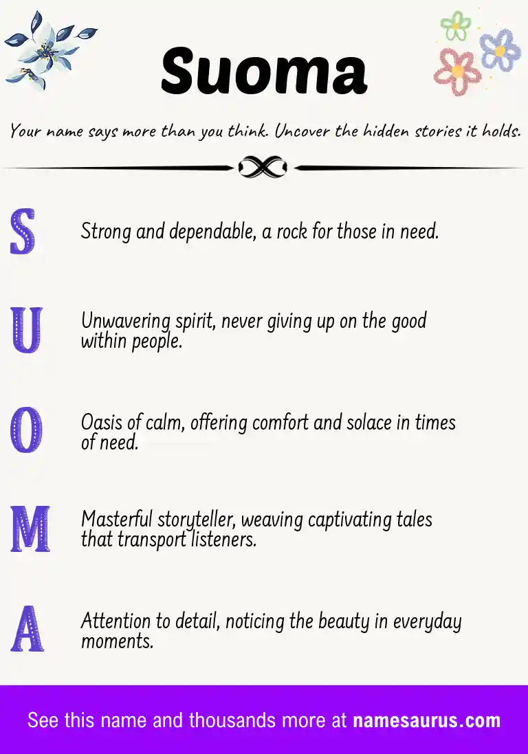 Acrostic poem about Suoma.