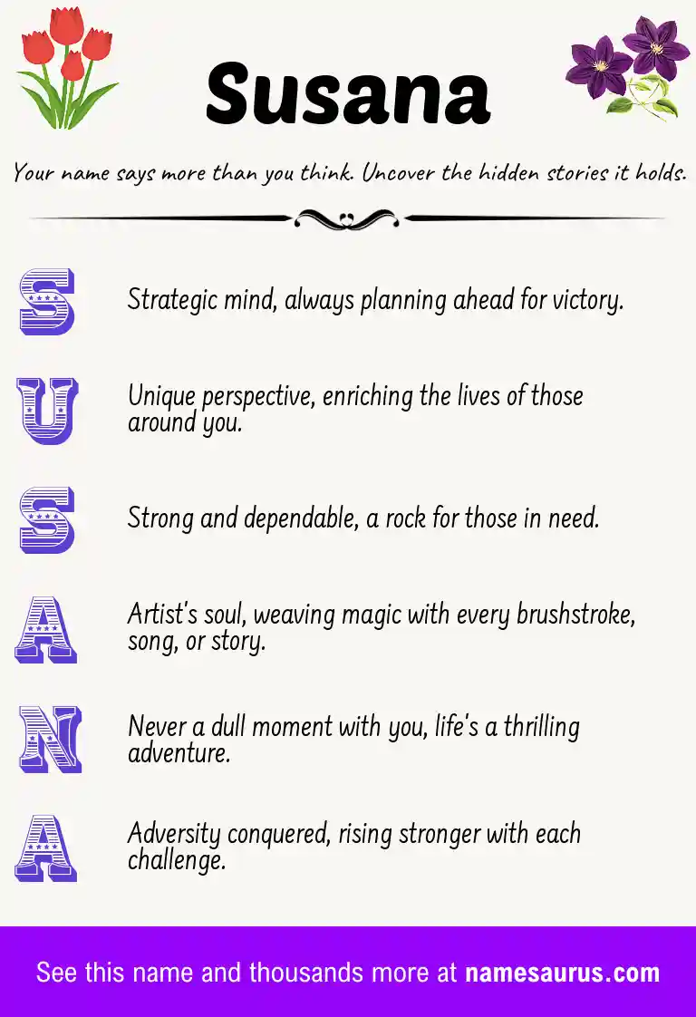Acrostic poem about Susana.