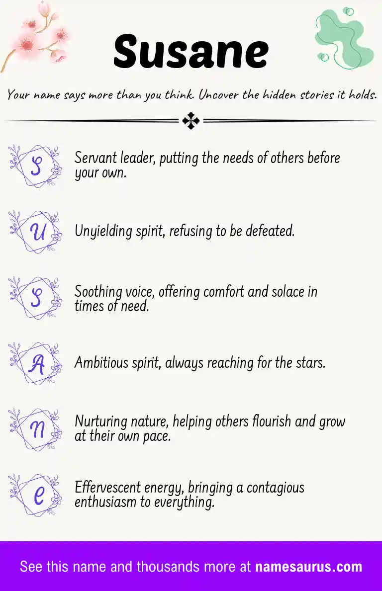 Acrostic poem about Susane.