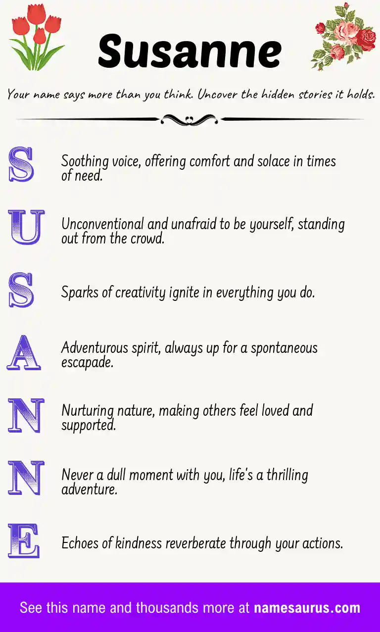 Acrostic poem about Susanne.