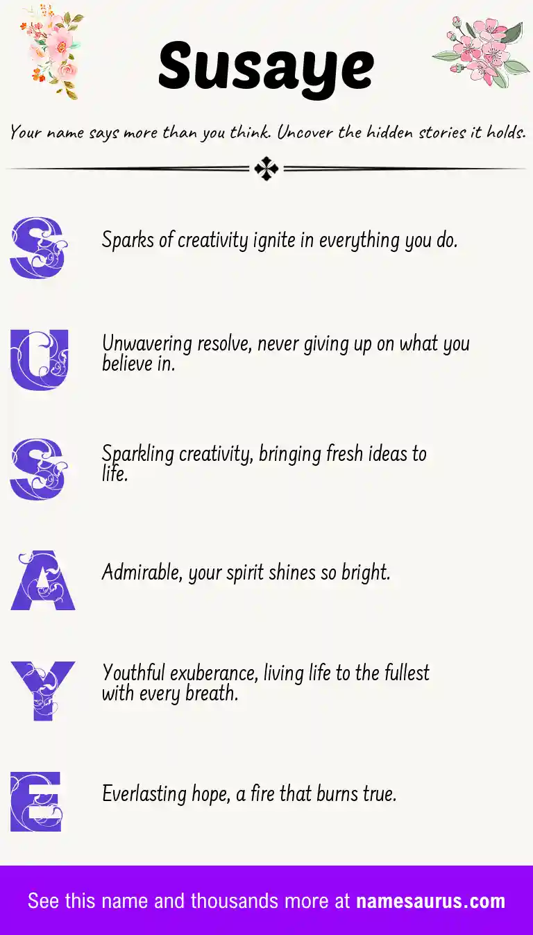 Acrostic poem about Susaye.