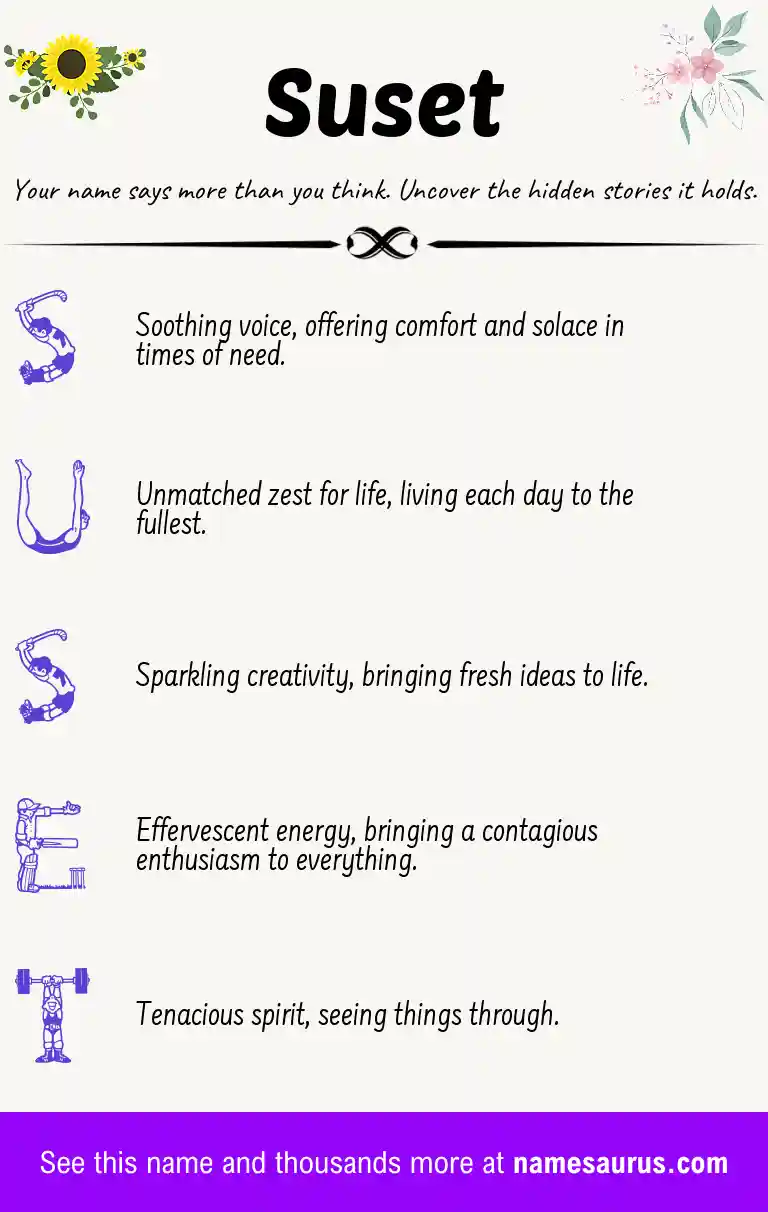 Acrostic poem about Suset.